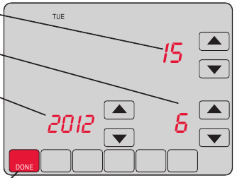 Honeywell - VisionPRO TH8000 Series - Set date Datum instellen