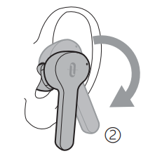 TaoTronics - SoundLiberty 53 TT-BH053 - Draag de oordopjes Stap 2 Draag de oordopjes Stap 2