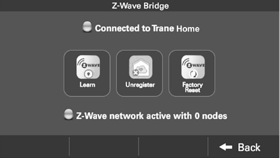 Trane - XL824 - Geavanceerde Z-Wave Instellingen Geavanceerde Z-Wave Instellingen