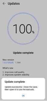 Huawei - FreeBuds 3 - Software-update stap 5 Software-update stap 5
