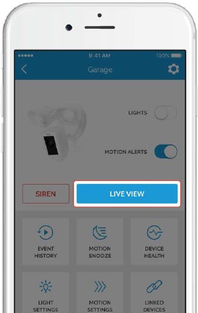ring - Floodlight Cam - Selecteer Live View om een live videostream te openen Stap 1 Selecteer Live View om een live videostream te openen Stap 1