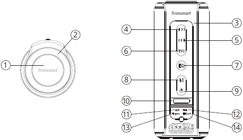 Tronsmart - T6 Plus - KNOPCONFIGURATIE KNOPCONFIGURATIE