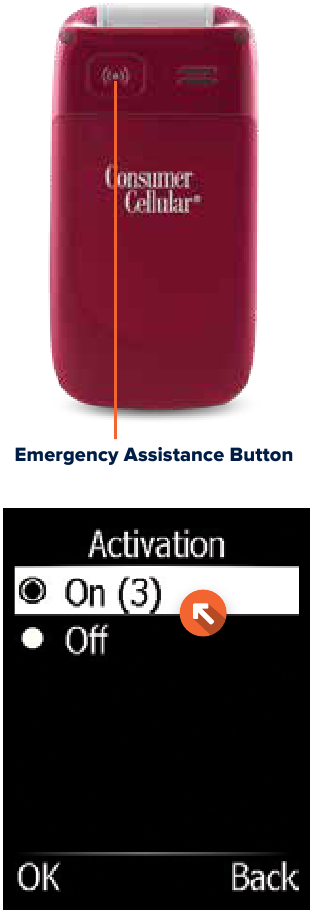 Consumer Cellular - DORO PhoneEasy 626 - NOODKNOP Stap 1 NOODKNOP Stap 1