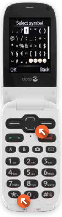 Consumer Cellular - DORO PhoneEasy 626 - SYMBOLEN INVOEREN SYMBOLEN INVOEREN