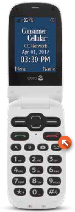 Consumer Cellular - DORO PhoneEasy 626 - DE AAN/UIT-KNOP DE AAN/UIT-KNOP