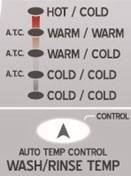 Amana - NFW7200TW - WAS-/SPOELWATERTEMPERATUREN SELECTEREN WAS-/SPOELWATERTEMPERATUREN SELECTEREN