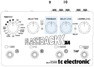 TC Electronic - FLASHBACK X4 - Feedback knop / Delay level knop Feedback knop / Delay level knop
