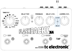 TC Electronic - FLASHBACK X4 - Looper/Delay-schakelaar Looper/Delay-schakelaar