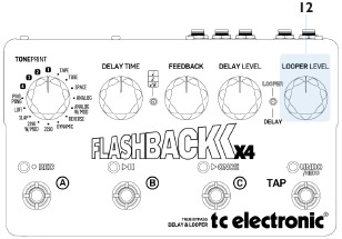 TC Electronic - FLASHBACK X4 - Looper level-knop Looper level-knop