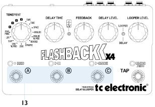 TC Electronic - FLASHBACK X4 - Voetschakelaars voor presets Voetschakelaars voor presets