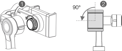 dji - OSMO MOBILE 2 - De mobiele telefoon verticaal monteren Stap 1 De mobiele telefoon verticaal monteren Stap 1