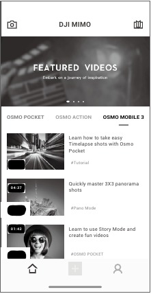dji - OSMO MOBILE 3 - DJI Mimo-app DJI Mimo-app
