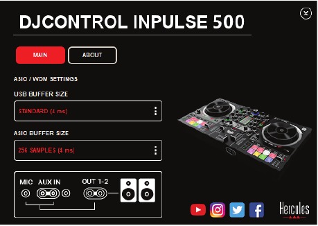 Hercules - DJ Control Inpulse 500 - De audio-ingang uitschakelen De audio-ingang uitschakelen