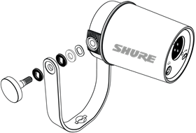 Shure - MV7 - MV7 Yoke Assembly Step 1 MV7-jukmontage stap 1