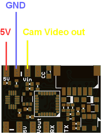 FETtec - OSD Board - Camera-aansluiting Camera-aansluiting