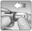OneTouch - Ultra Mini - Plaats een steriele lancet en klik de transparante dop vast Plaats een steriele lancet en klik de transparante dop vast