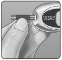 OneTouch - Ultra Mini - Plaats een teststrip om de meter in te schakelen Plaats een teststrip om de meter in te schakelen
