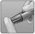 OneTouch - Ultra Mini - Prikken en bemonsteren vanaf uw vingertop Stap 5 Prikken en bemonsteren vanaf uw vingertop Stap 5