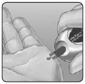 OneTouch - Ultra Mini - Voorbereiding voor het aanbrengen van het monster Stap 5 Voorbereiding voor het aanbrengen van het monster Stap 5