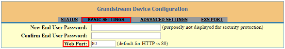 Grandstream Networks - HT801 - Figuur 7: Web HTTP-poort Figuur 7: Web HTTP-poort