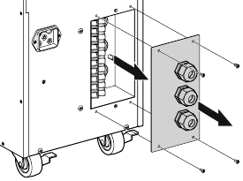Eaton - 9130 - Afbeelding 16. Toegang tot het klemmenblok. Afbeelding 16. Toegang tot het klemmenblok.