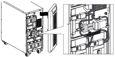 Eaton - 9130 - Afbeelding 28. De interne batterijen van de UPS loskoppelen. Afbeelding 28. De interne batterijen van de UPS loskoppelen.