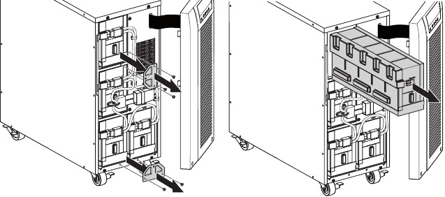 Eaton - 9130 - Afbeelding 30. De batterijlade losmaken. Afbeelding 30. De batterijlade losmaken.