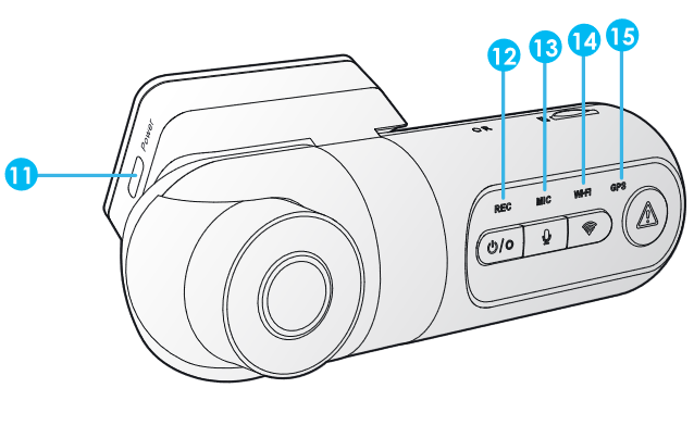 Viofo - T130 - Productdiagram - Camera aan de voorkant (hoofdeenheid) Aanzicht 2 Productdiagram - Camera aan de voorkant (hoofdeenheid) Aanzicht 2