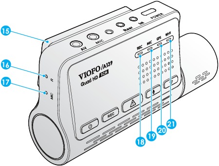 Viofo - A139 - Camera aan de voorkant (hoofdeenheid) stap 2 Camera aan de voorkant (hoofdeenheid) stap 2