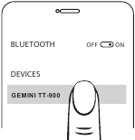 Gemini - TT-900 - Bluetooth-weergave Stap 1 Bluetooth-weergave Stap 1