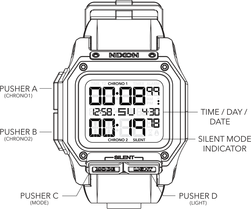 NIXON - Regulus - CHRONOGRAAFMODUS CHRONOGRAAFMODUS