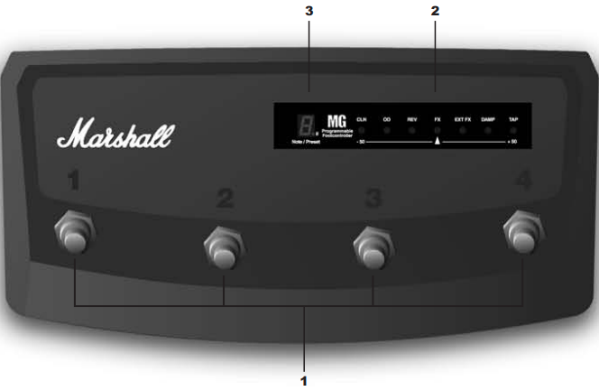 Marshall Amplification - MG100FX - Voetcontroller Voetcontroller