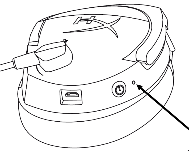 HYPERX - Cloud Stinger Wireless HX-HSCSW-BK - Headset Batterij Indicator LED-standen Headset Batterij Indicator LED-standen