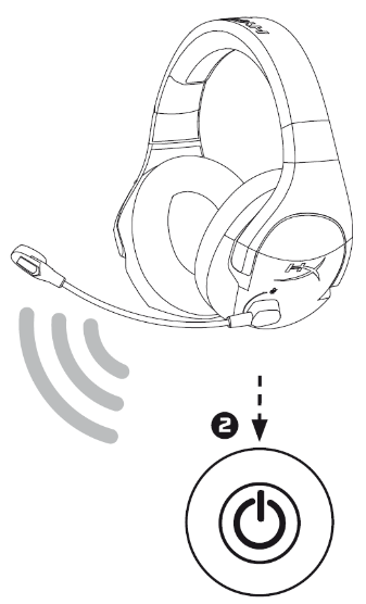 HYPERX - Cloud Stinger Wireless HX-HSCSW-BK - Gebruik met pc Stap 2 Gebruik met pc Stap 2