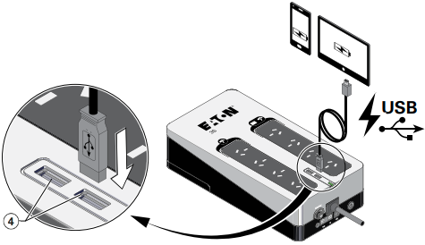 EATON - 3S - Aansluiting USB-oplaadpoort Aansluiting USB-oplaadpoort