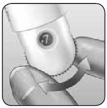 OneTouch - Lifescan Delica Plus - Uw prikapparaat voorbereiden - Stap 5 - Pas de diepte-instelling aan Uw prikapparaat voorbereiden - Stap 5 - Pas de diepte-instelling aan