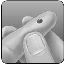 OneTouch - Lifescan Delica Plus - Bloed afnemen van de vingertop - Stap 2 - Verkrijg een ronde bloeddruppel Bloed afnemen van de vingertop - Stap 2 - Verkrijg een ronde bloeddruppel