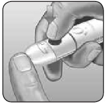 OneTouch - Lifescan Delica Plus - Bloed afnemen van de vingertop - Stap 1 - Prik in uw vinger Bloed afnemen van de vingertop - Stap 1 - Prik in uw vinger