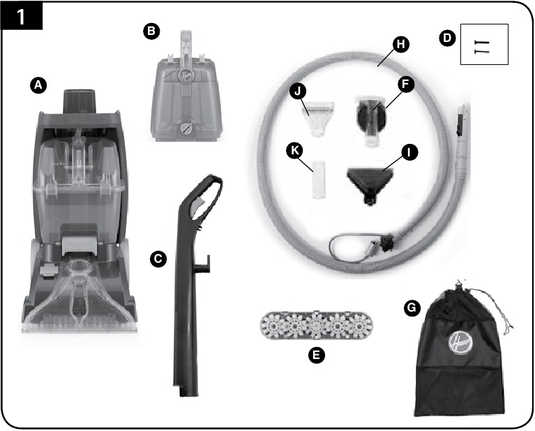 Hoover - Power Scrub - Inhoud van de doos Inhoud van de doos