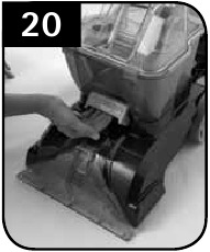 Hoover - Power Scrub - Tank legen stap 1 Tank legen stap 1