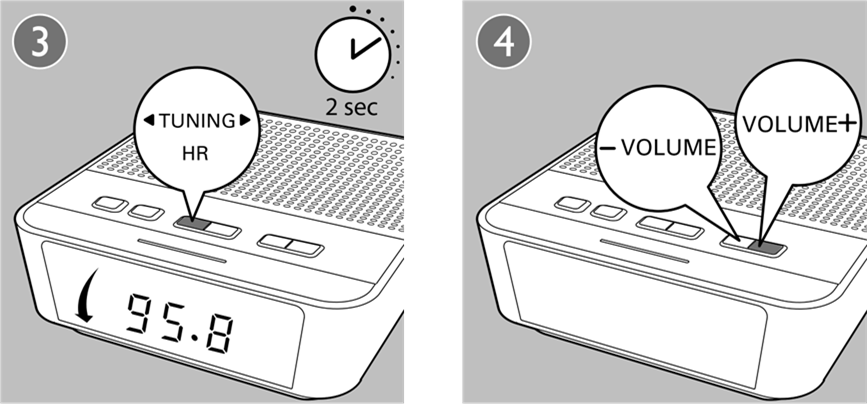 Philips - AJ3116 - Afstemmen op een radiozender - Stap 2 Afstemmen op een radiozender - Stap 2