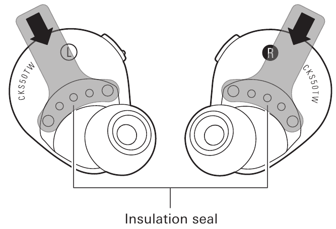 Audio-Technica - ATH-CKS50TW - De isolatiestrip verwijderen De isolatiestrip verwijderen