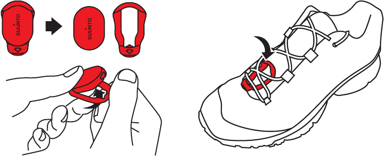 Suunto - Foot Pod Mini - Foot Pod Mini Installeren - Stap 1 Foot Pod Mini Installeren - Stap 1