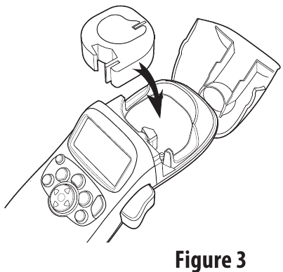 Dymo - LetraTag LT-100H - De labelcassette plaatsen - Stap 2 De labelcassette plaatsen - Stap 2