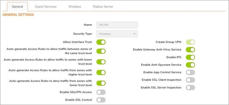 SonicWALL - SonicWave 641 - De WLAN-zone configureren De WLAN-zone configureren