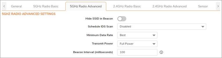 SonicWALL - SonicWave 641 - Geavanceerde radio-instellingen Geavanceerde radio-instellingen