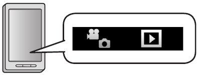 De smartphone gebruiken om de camera te bedienen