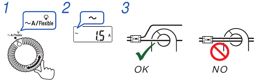 Hioki - 3280-10F - AC Stroommeting - Meten met het instrument diagram AC Stroommeting - Meten met het instrument diagram