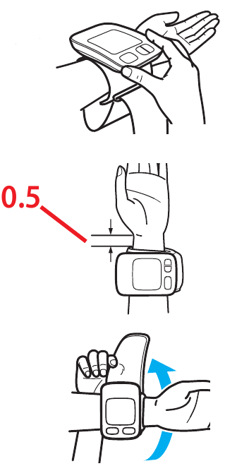 Omron - 7 Series - De polsband aanbrengen De polsband aanbrengen