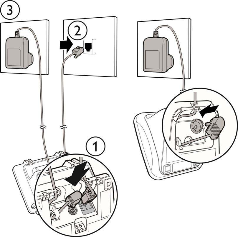 VTech - CS2000 - Sluit de basis/lader aan - Diagram Sluit de basis/lader aan - Diagram